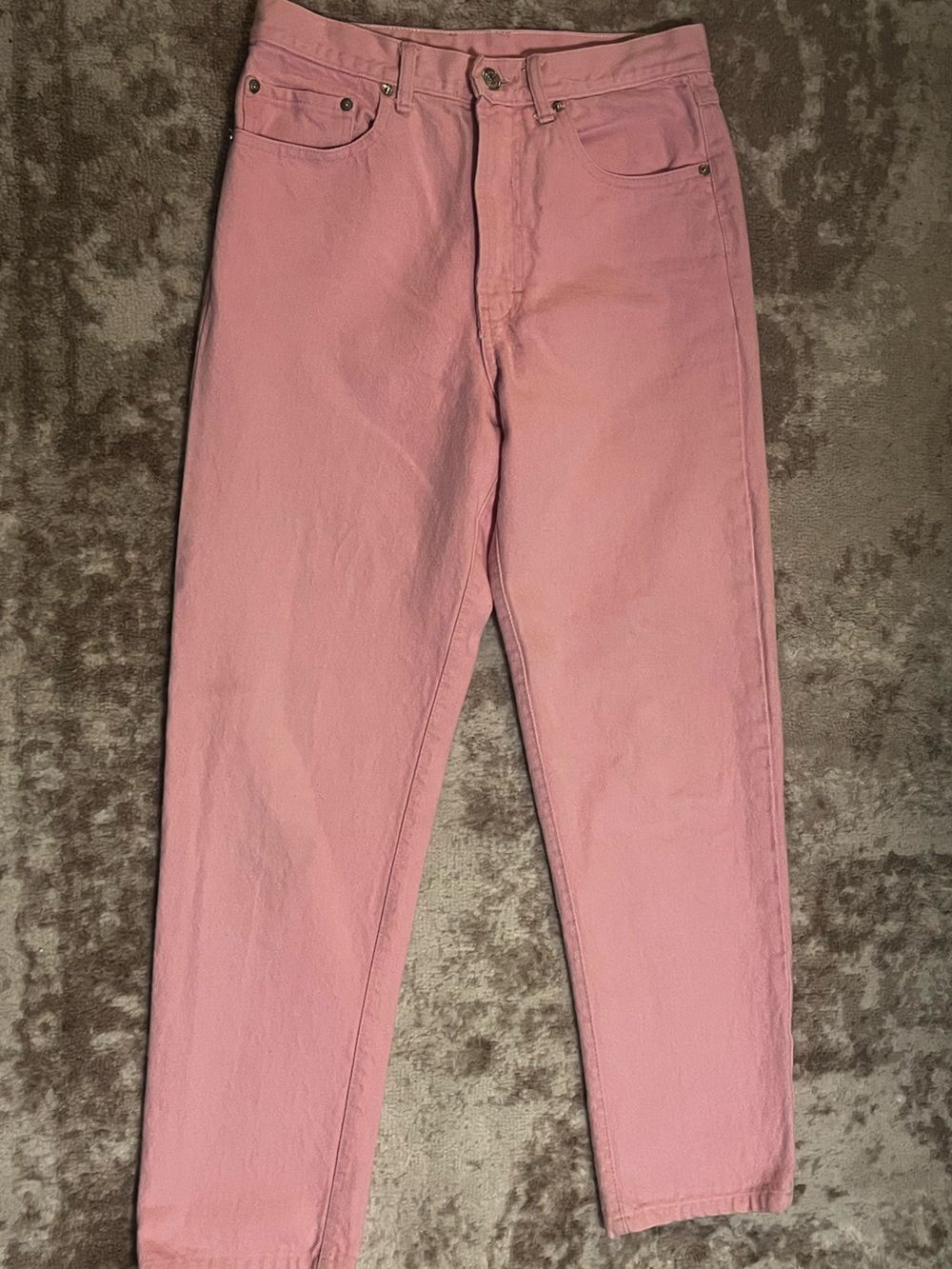 Vintage Polo Ralph Lauren Pink Cotton Jeans Size 6 High Waisted Straight Pants